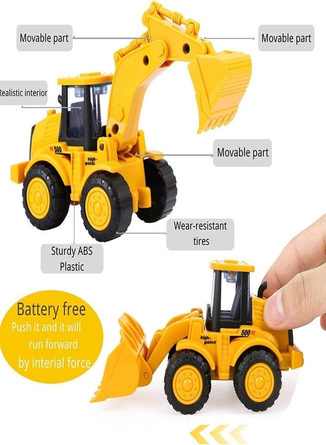 بلس بوينت مجموعة ألعاب حفارة وجرافة البناء من بلس بوينت للأطفال | ألعاب شاحنات بناء تعمل بالاحتكاك للعب التخيلي | مناسبة للأولاد والبنات من عمر 3 سنوات فما فوق | مركبات ادفعها وانطلق بها للأطفال الصغار - Image 4